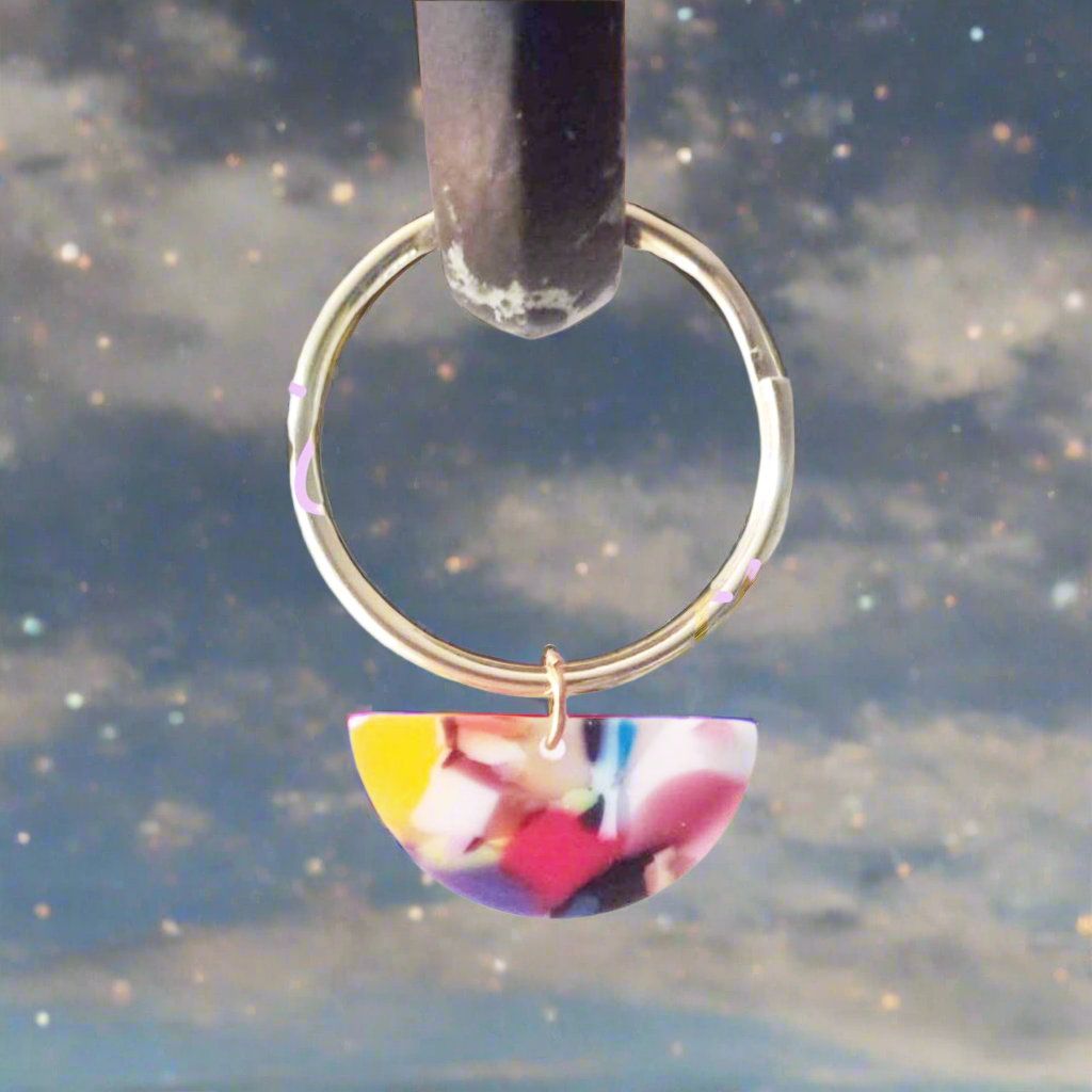 Abstract Moon Keychain