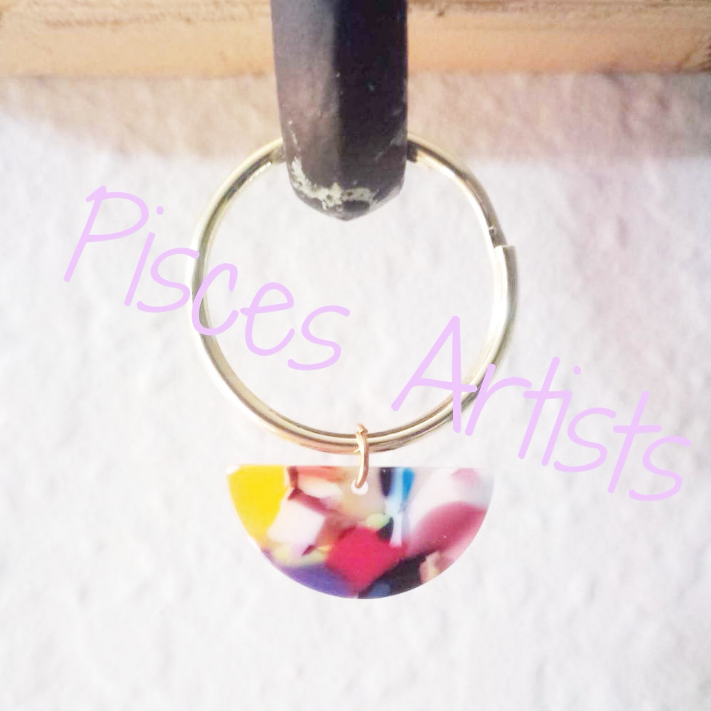 Abstract Moon Keychain