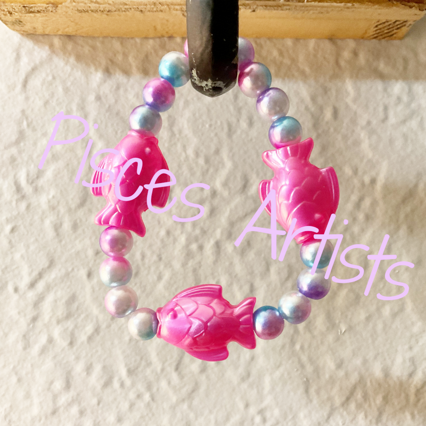 BRACE34 - Pisces in Hot Pink Bracelet